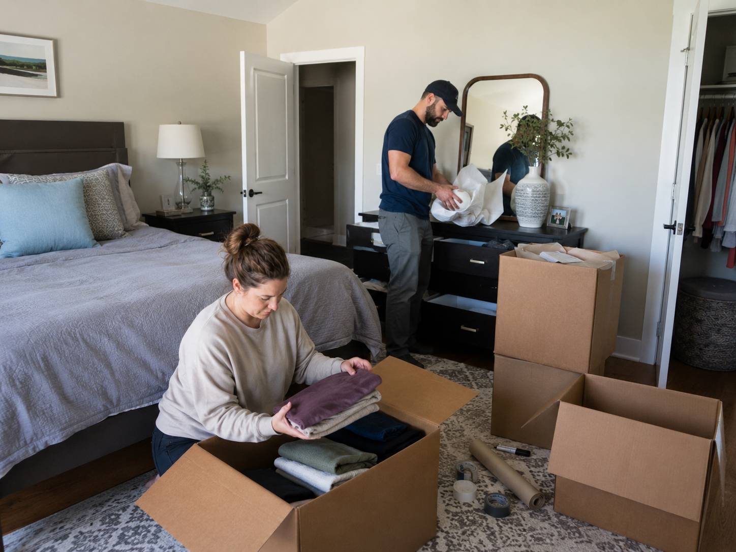 how to pack a bedroom