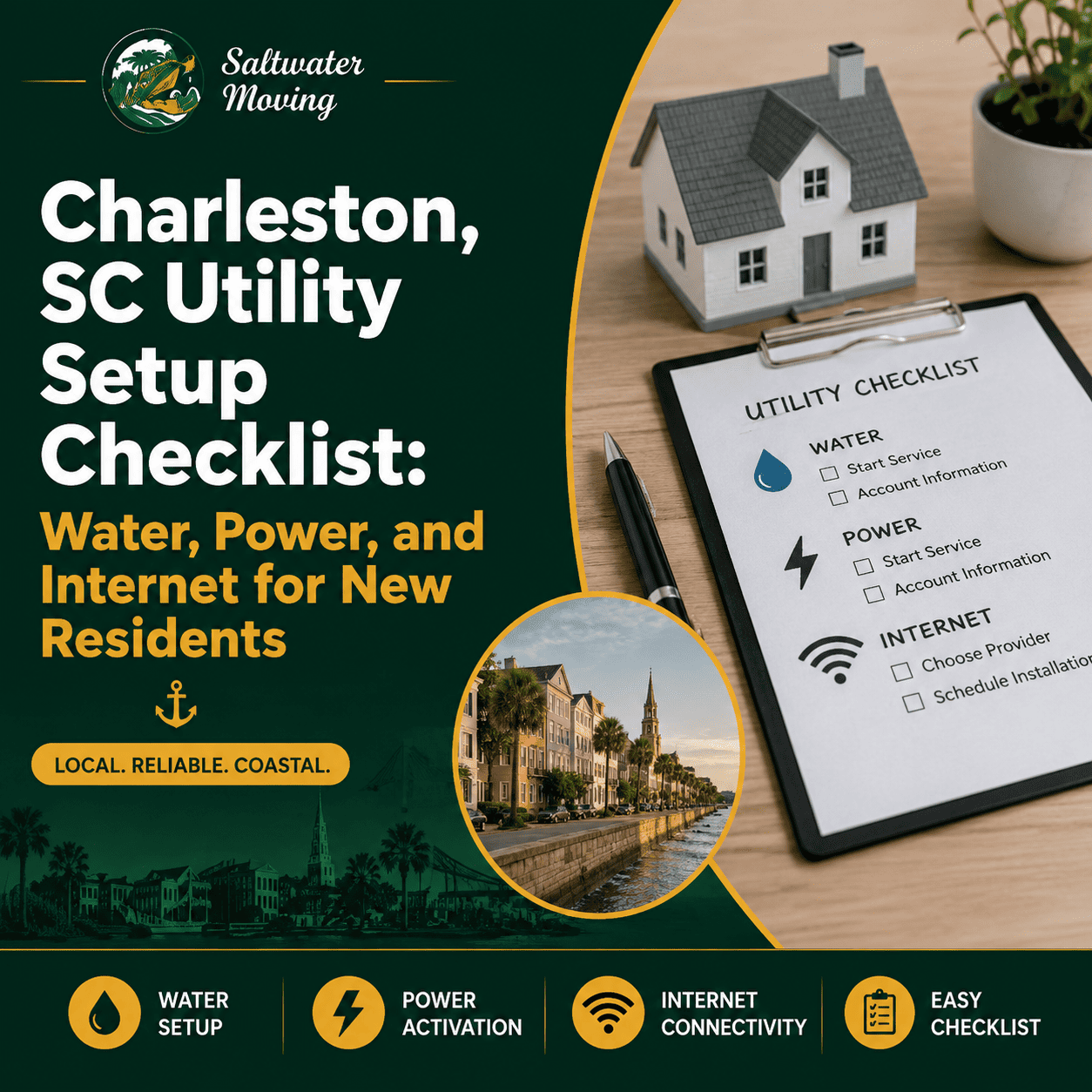 Charleston, SC Utility Setup Checklist: Water, Power, and Internet for New Residents