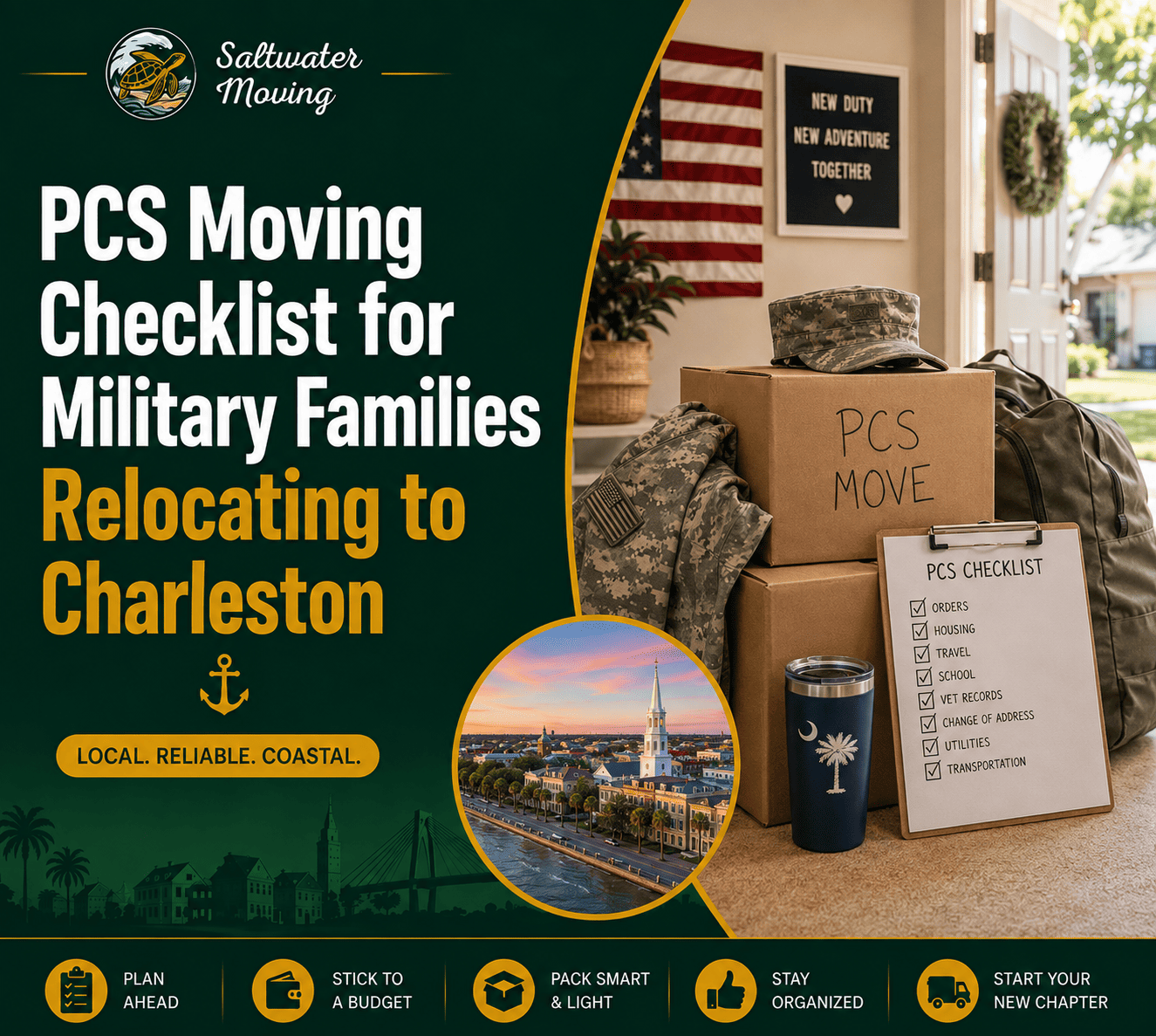 PCS Moving Checklist for Military Families Relocating to Charleston